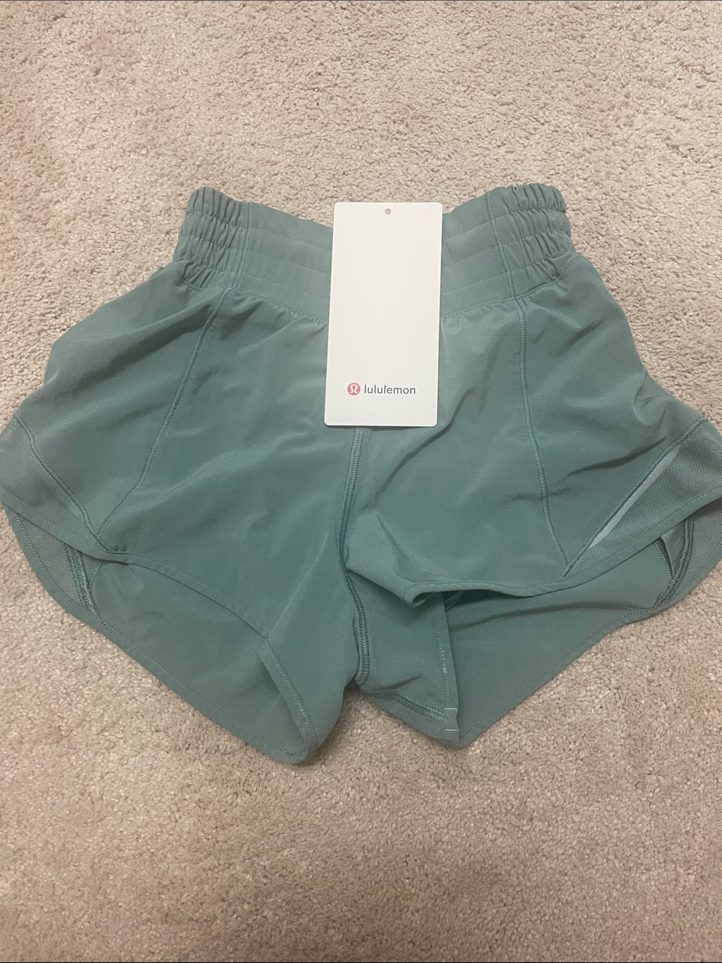 Lululemon Athletica Sage Green Running Shorts